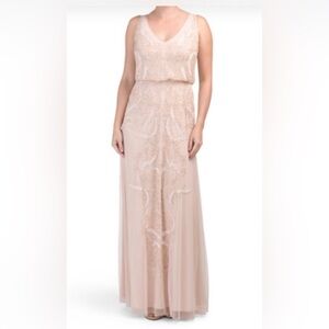 New w tags Adriana Papell beaded blush gown.  Make me an offer!